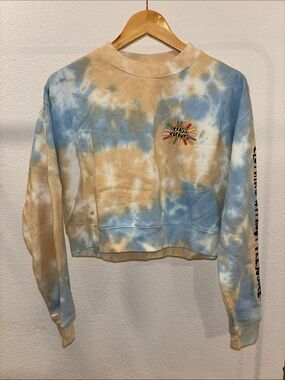 Cross Colours Women's Tie-Dye Crewneck Sweater - Blue & Tan